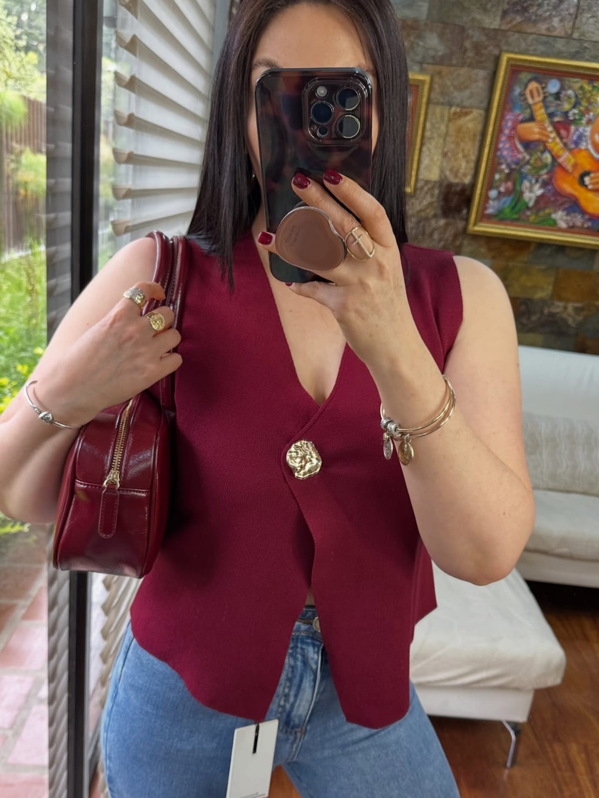BLUSA BOTON DORADO